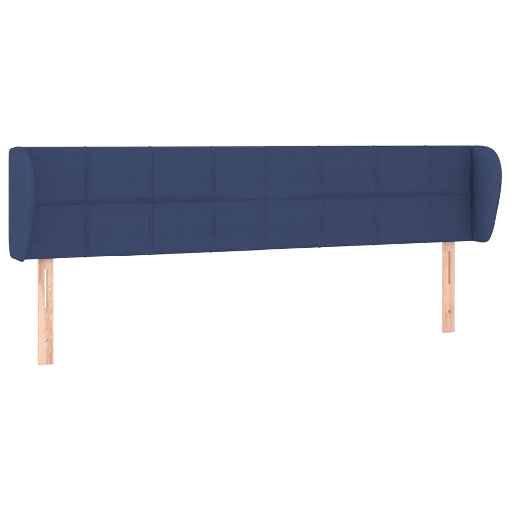 Vidaxl cabeceira de cama c/ abas tecido 203x23x78/88 cm azul