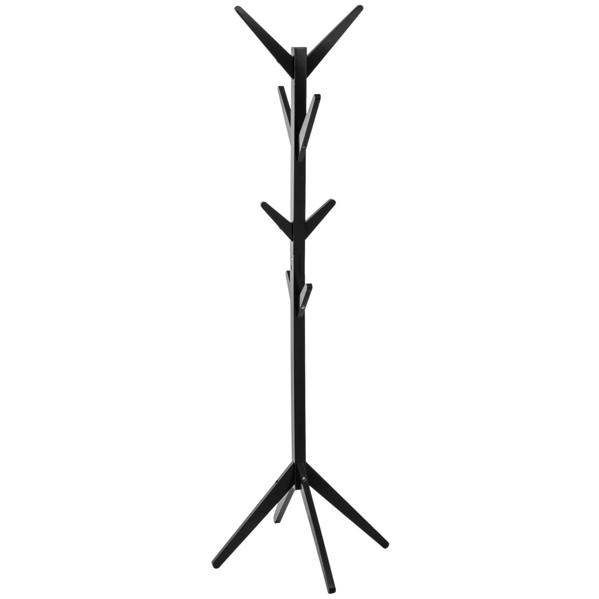 Cabide de pé para vários ambientes com 8 cabides noir 173 cm