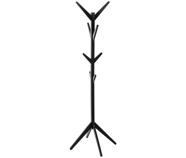 Cabide de pé para vários ambientes com 8 cabides noir 173 cm