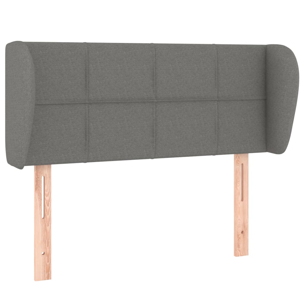 Vidaxl cabeceira de cama c/ abas tecido 83x23x78/88 cm cinzento-escuro
