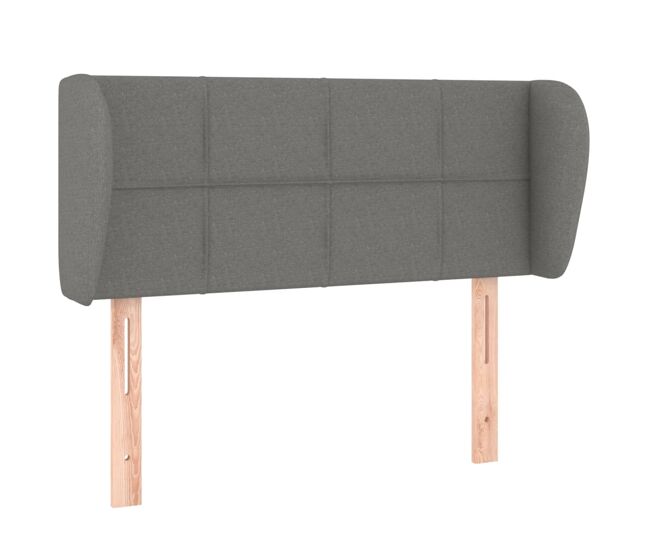 Vidaxl cabeceira de cama c/ abas tecido 83x23x78/88 cm cinzento-escuro