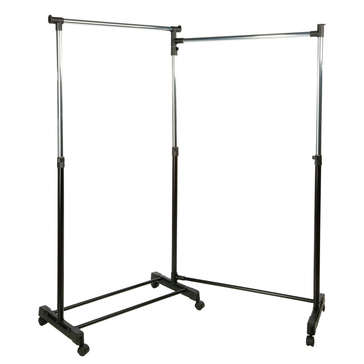 Cabide duplo para móveis auxiliares com barra giratória e rodas