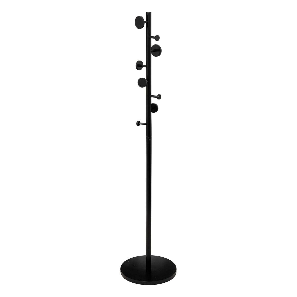 Cabide em pé para corredor circular 8 cabides estilo industrial cor preta 176 cm