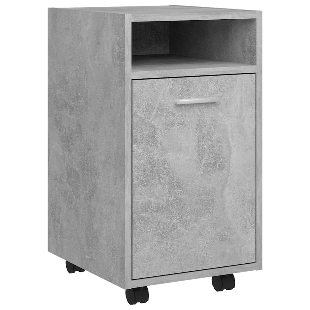 Vidaxl móvel de apoio com rodas 33x38x60cm contraplacado cinza cimento