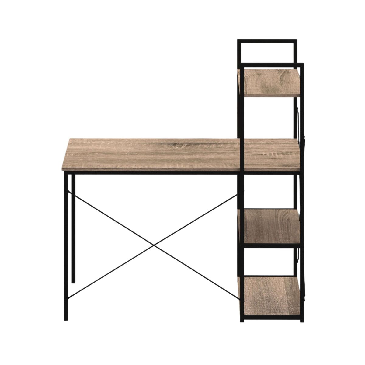 Mesa de escritório com prateleira 3 prateleiras Aço Estilo Industrial