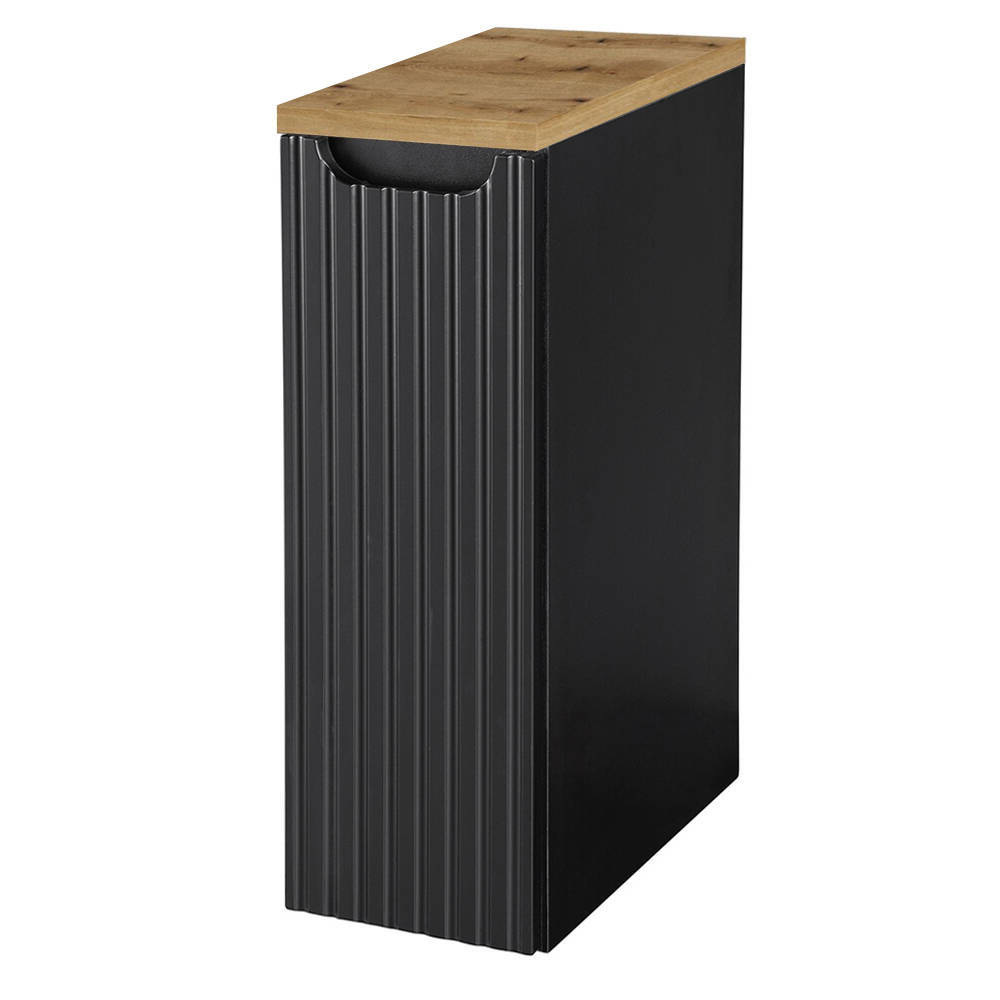 Móvel de casa de banho para lavatório newport com porta 20x60x40 cm - efeito preto/carvalho [en.casa]
