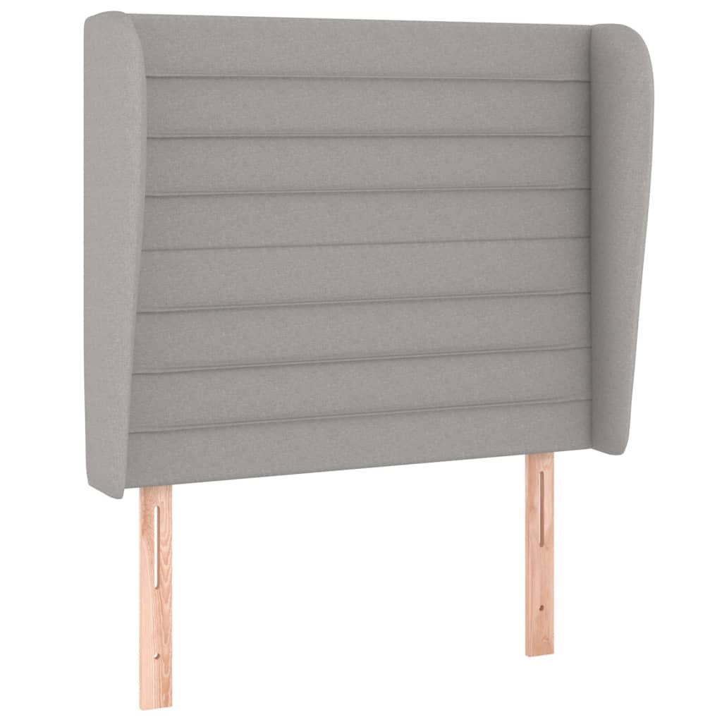 Vidaxl cabeceira cama c/ abas tecido 103x23x118/128 cm cinzento-claro