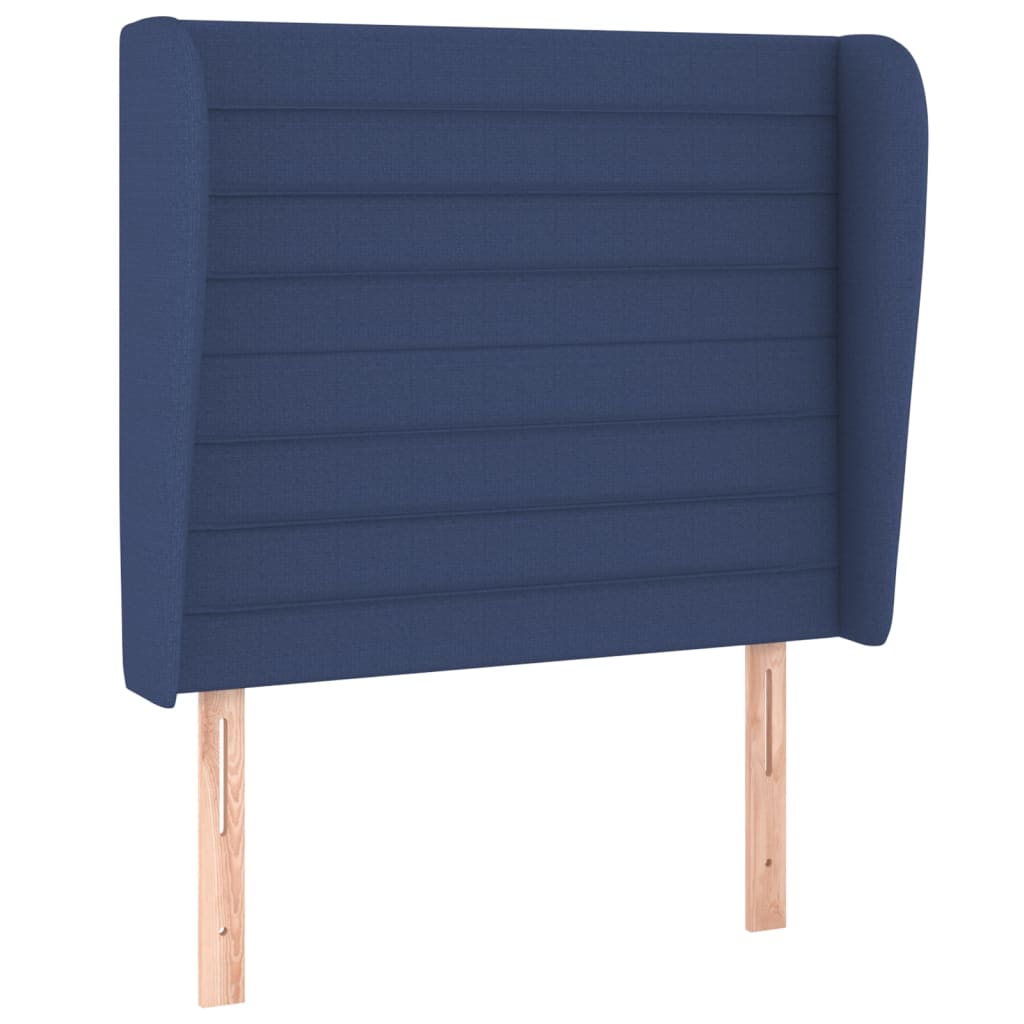 Vidaxl cabeceira de cama c/ abas tecido 103x23x118/128 cm azul