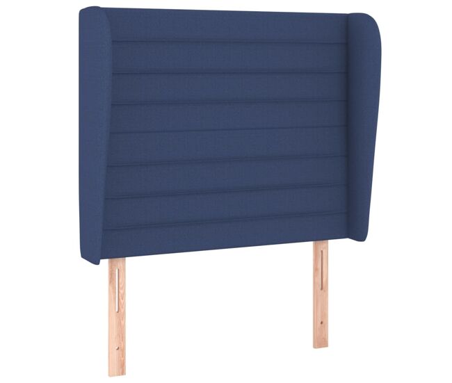 Vidaxl cabeceira de cama c/ abas tecido 103x23x118/128 cm azul