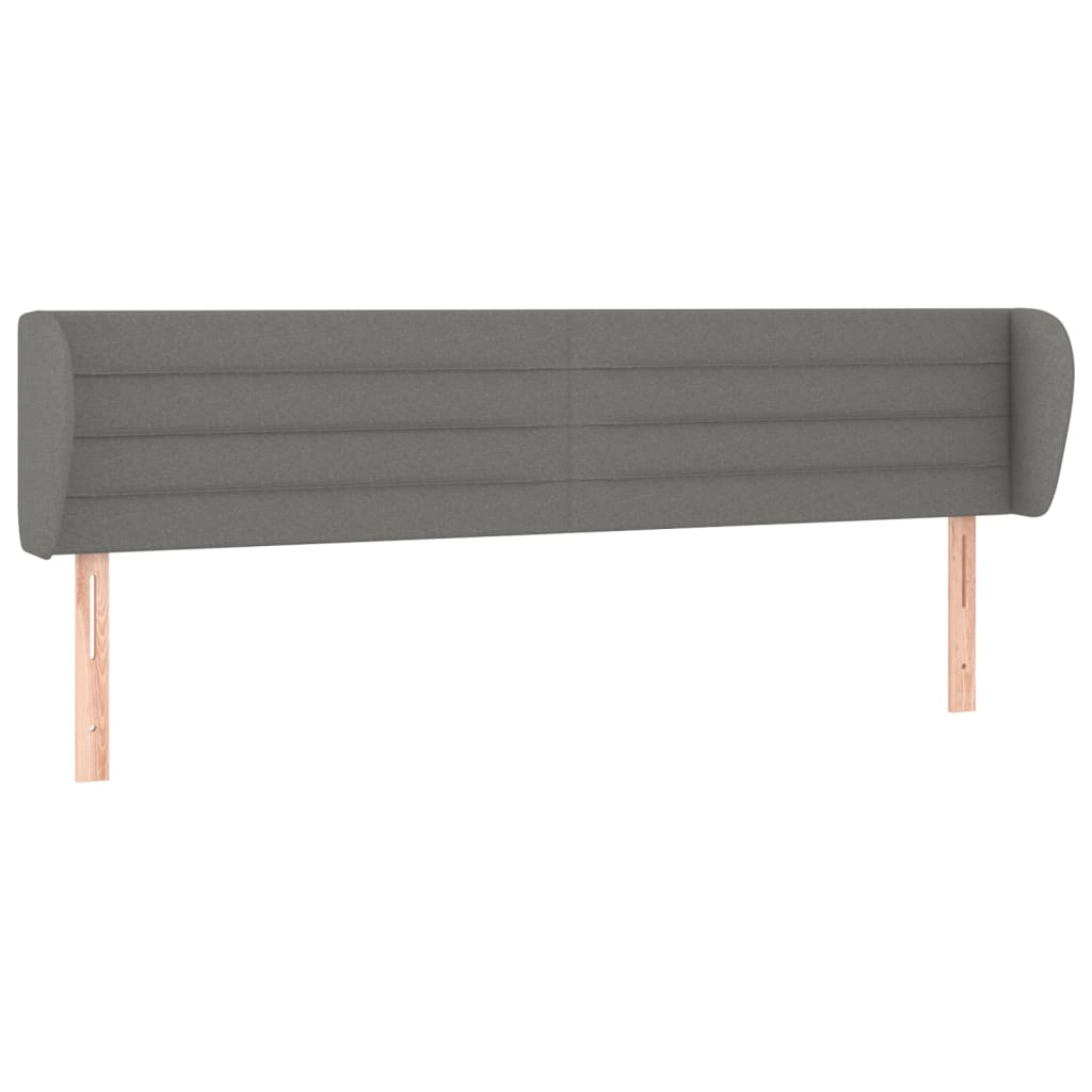 Vidaxl cabeceira de cama c/ abas tecido 163x23x78/88cm cinzento-escuro