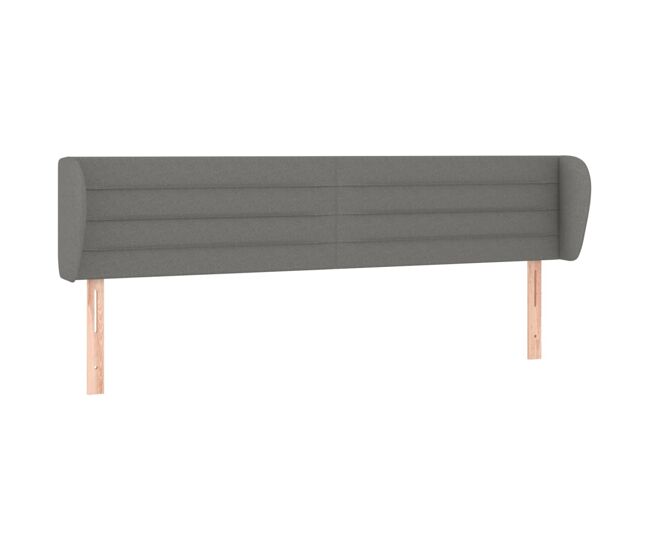 Vidaxl cabeceira de cama c/ abas tecido 163x23x78/88cm cinzento-escuro