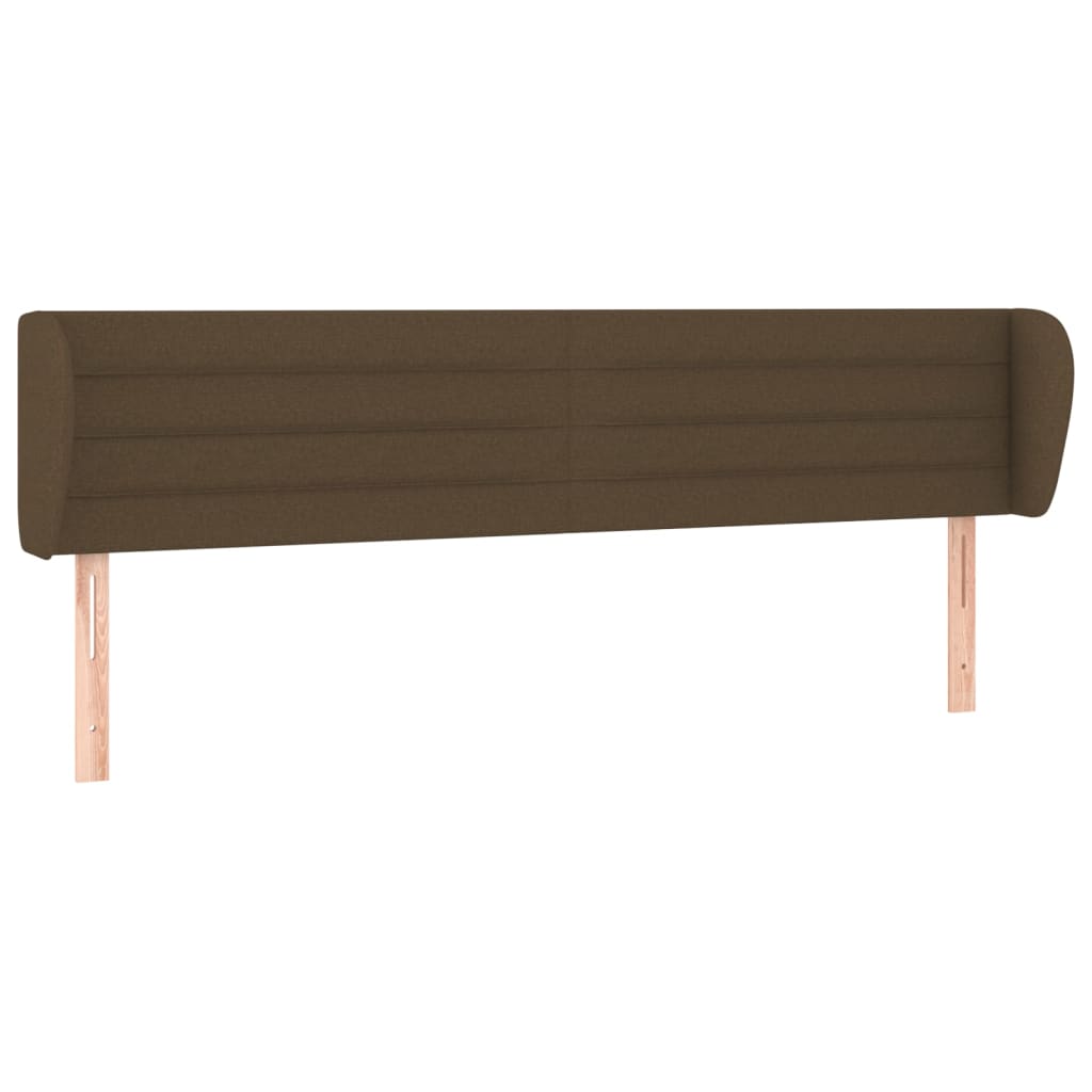 Vidaxl cabeceira de cama c/ abas tecido 203x23x78/88cm castanho-escuro