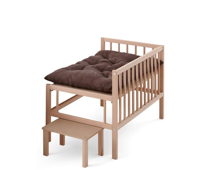 Cama elevada para animais de estimação com escada. com colchão anti-riscos incluído. colecho com o seu cão ou gato. 2 alturas. faunatic basic