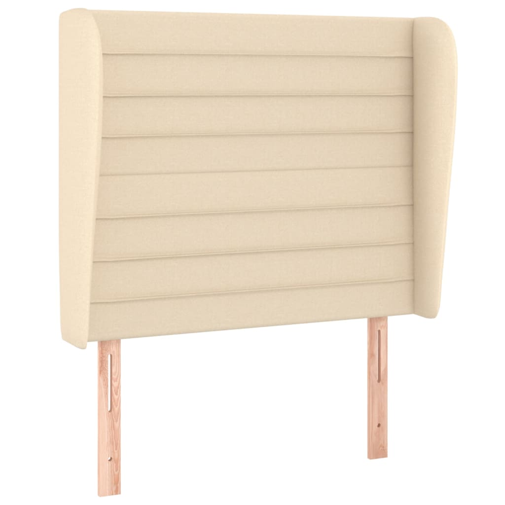 Vidaxl cabeceira de cama c/ abas tecido 83x23x118/128 cm creme