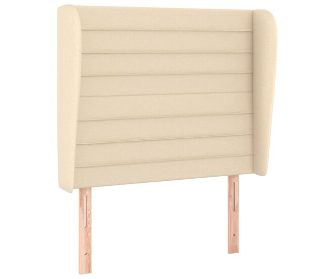 Vidaxl cabeceira de cama c/ abas tecido 83x23x118/128 cm creme