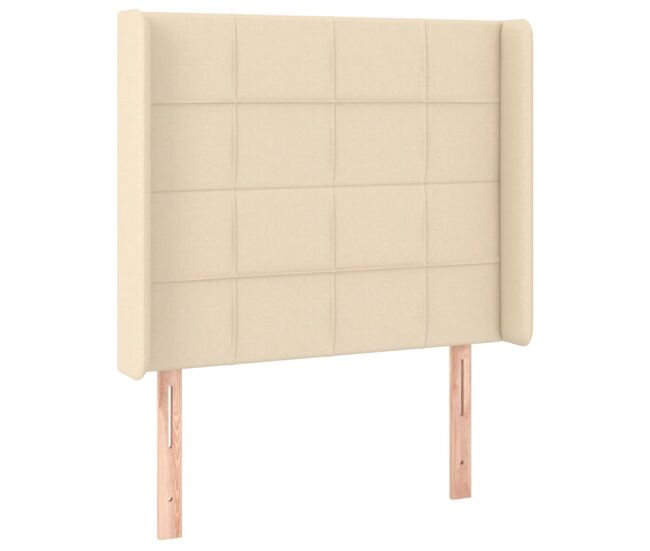 Vidaxl cabeceira de cama c/ abas tecido 103x16x118/128 cm creme