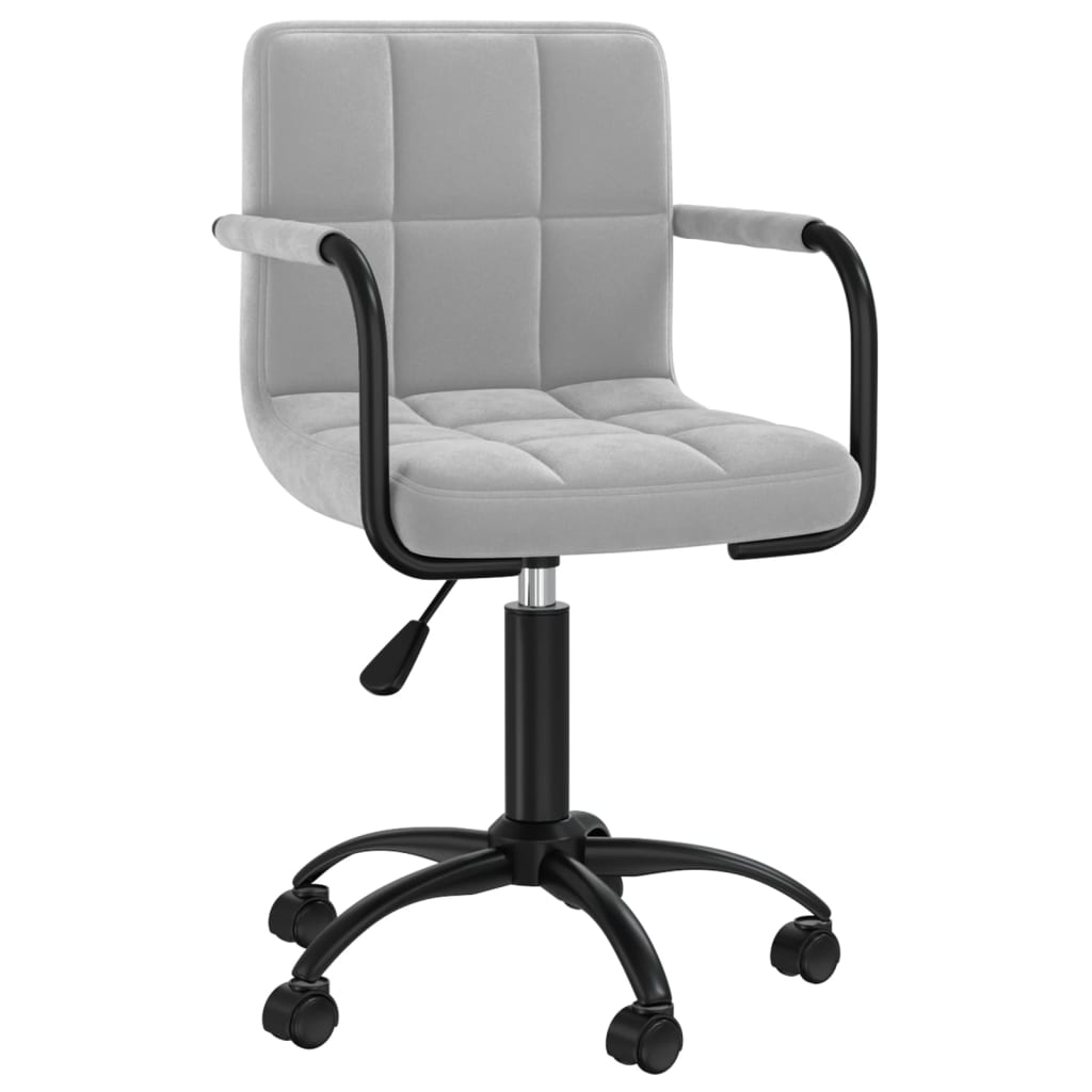 Vidaxl cadeira de jantar giratória veludo cinzento-claro
