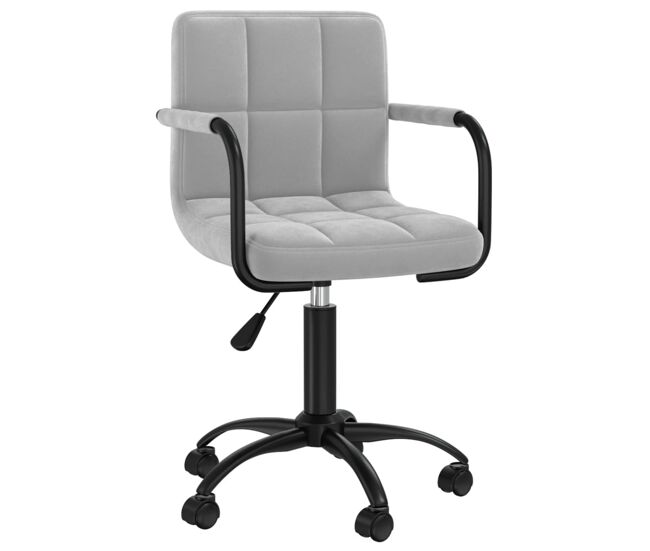 Vidaxl cadeira de jantar giratória veludo cinzento-claro
