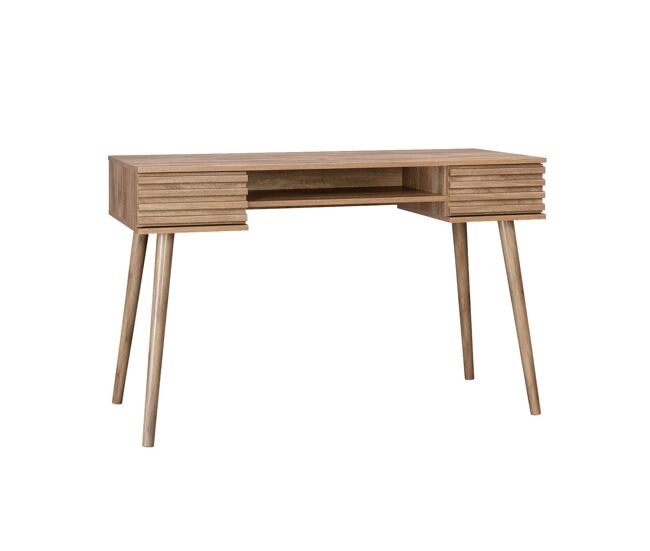 Escrivaninha efeito madeira 2 gavetas, madere, natural, 120x55x76.5 cm