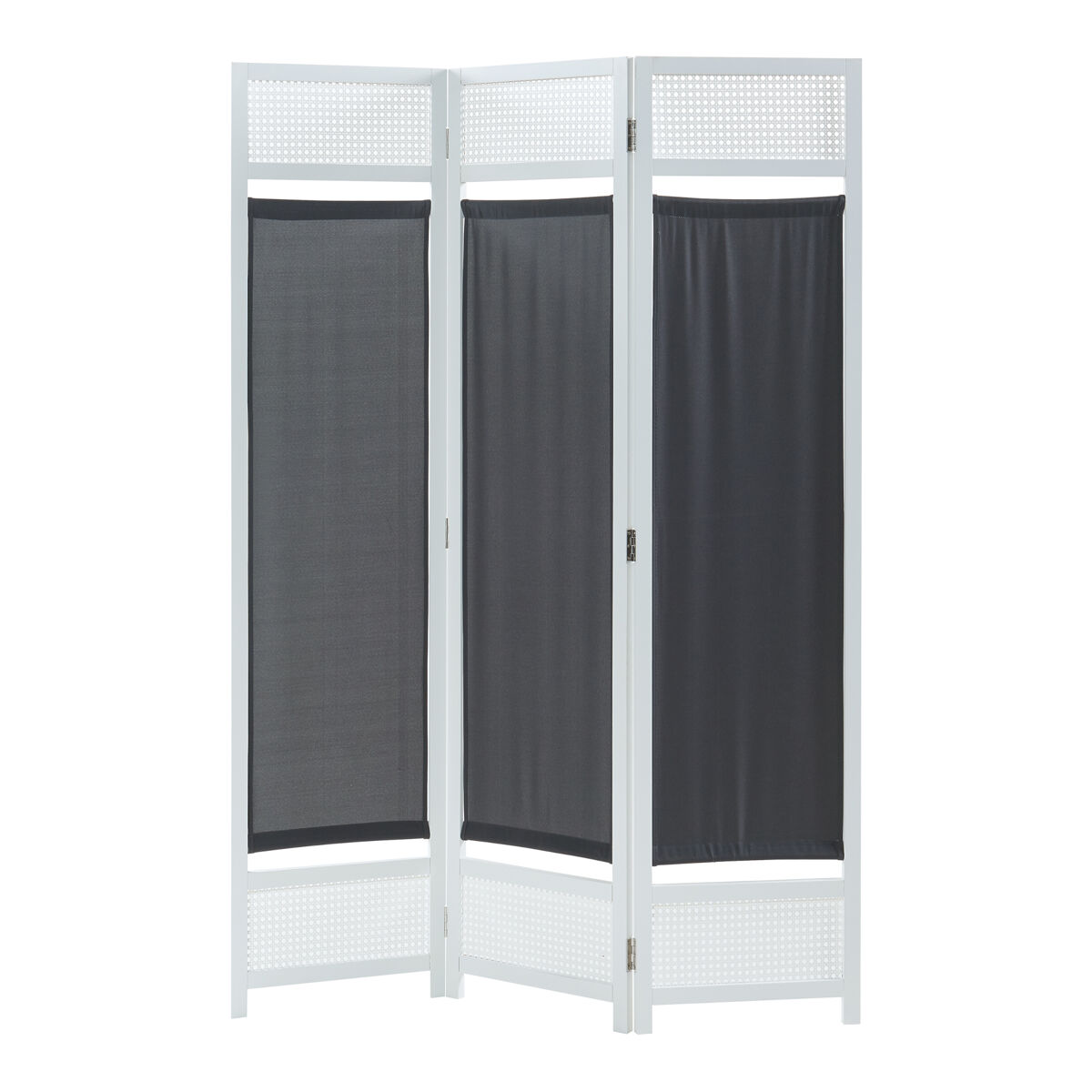 Biombo dorotea com 3 painéis 120x170 cm - branco/cinza escuro [en.casa]