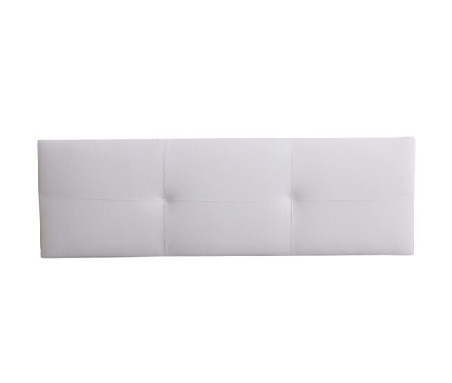Cabeceira isabella para cama de casal em couro sintético branco 165x52