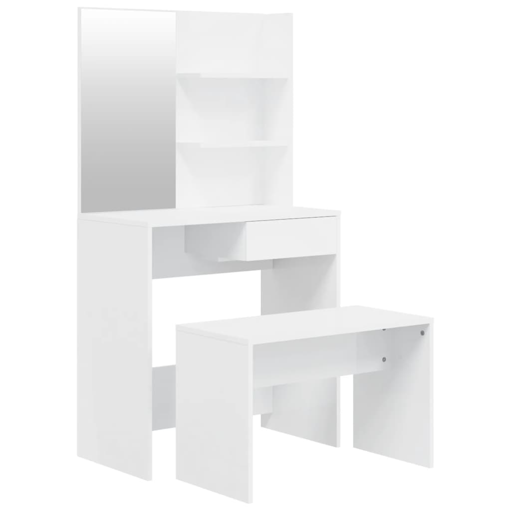 Vidaxl conjunto toucador 74,5x40x141 cm branco brilhante