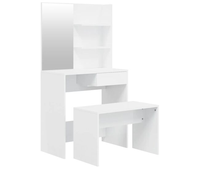 Vidaxl conjunto toucador 74,5x40x141 cm branco brilhante