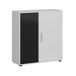 Aparador contemporâneo para sala de estar e sala de jantar com 2 portas e 1 prateleira 80 Aparador contemporâneo para sala de estar e sala de jantar com 2 portas e 1 prateleira 80 Branco/ Preto
