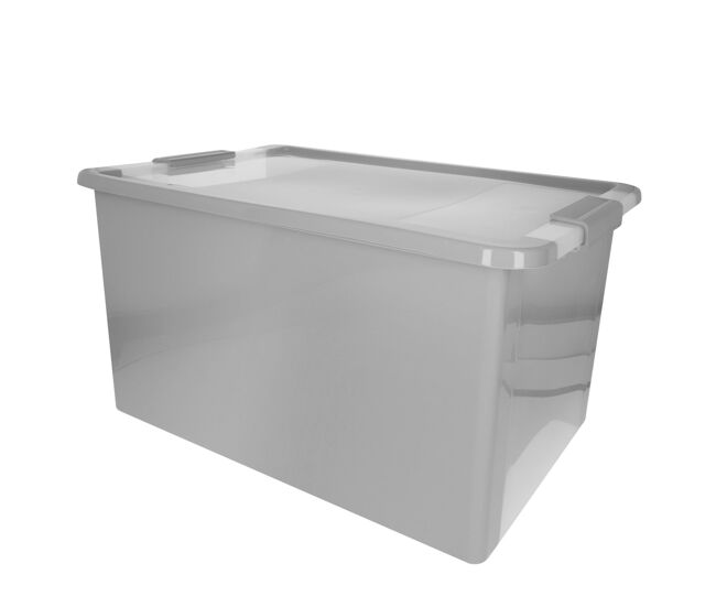 Curver caixa de arrumação com tampa bi-box 40l cinzento