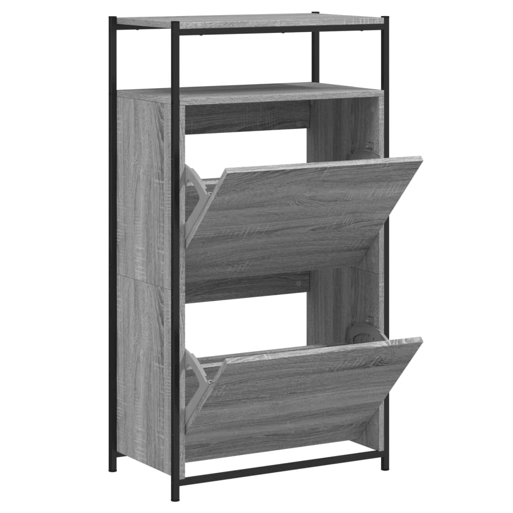 Vidaxl sapateira 60x34x112 cm derivados de madeira cinzento sonoma