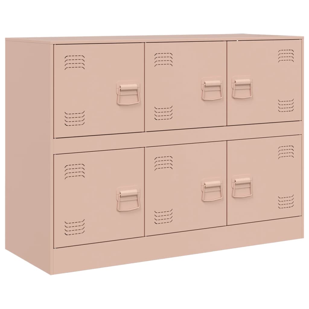 Vidaxl aparador 99x39x73 cm aço rosa