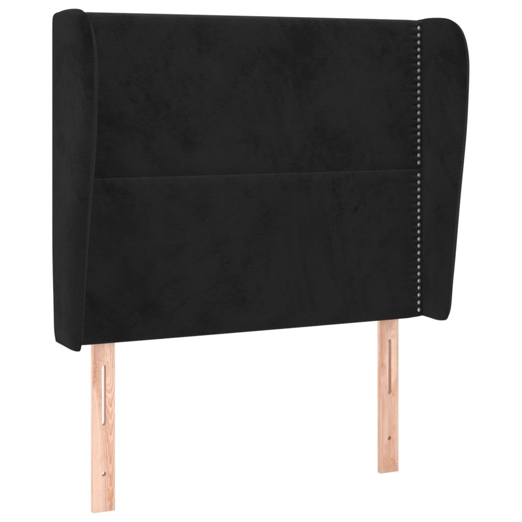 Vidaxl cabeceira de cama c/ abas veludo 93x23x118/128 cm preto