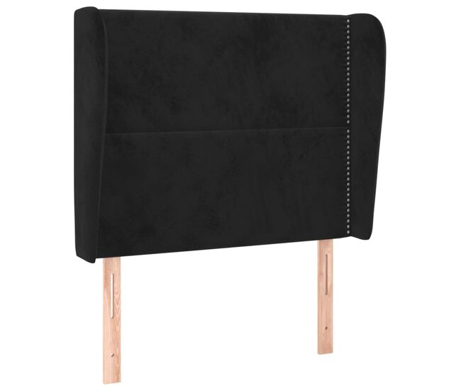 Vidaxl cabeceira de cama c/ abas veludo 93x23x118/128 cm preto