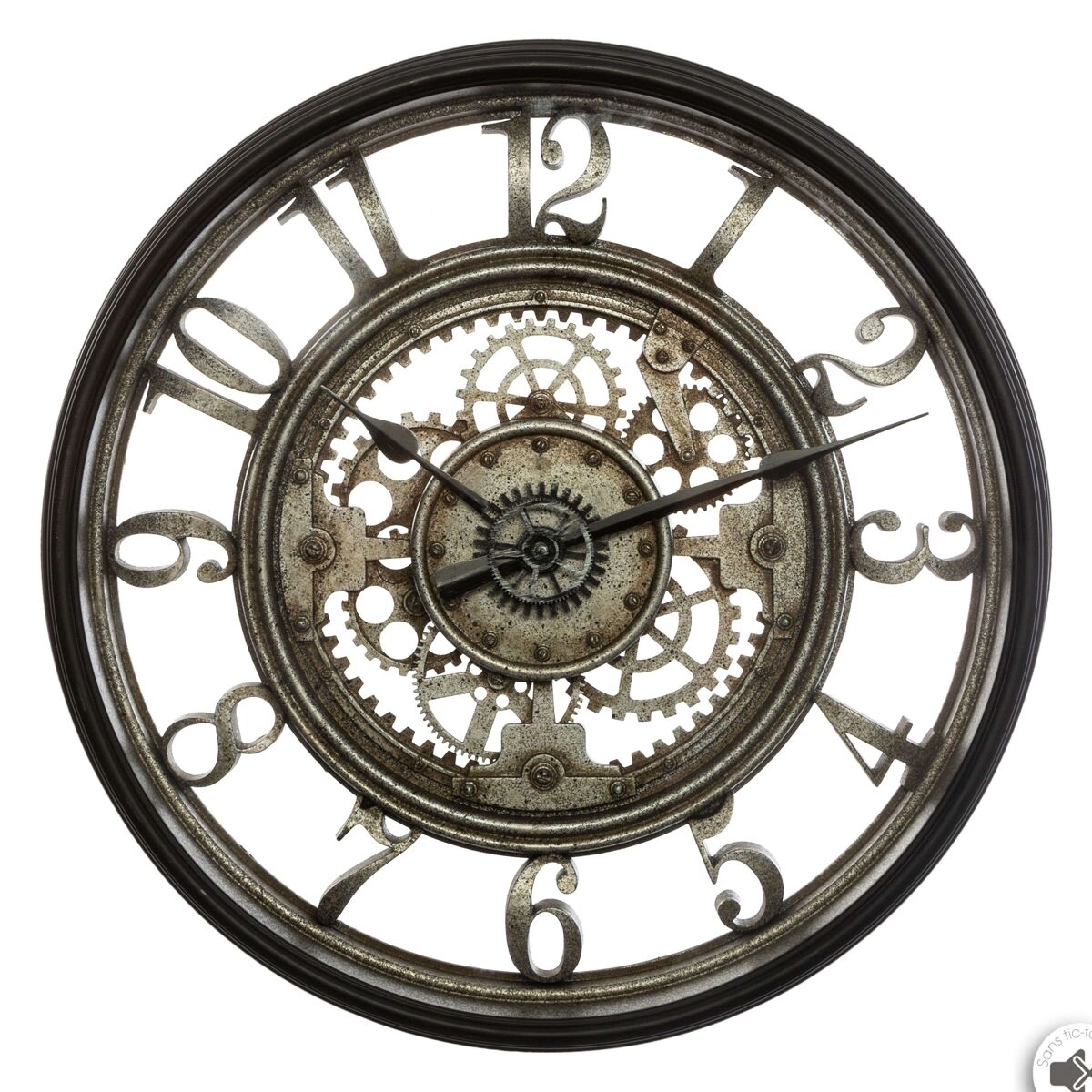 Relógio de parede sarkis para sala de estar e sala de jantar, design elegante, cor cinza 50 cm, moderno e decorativo