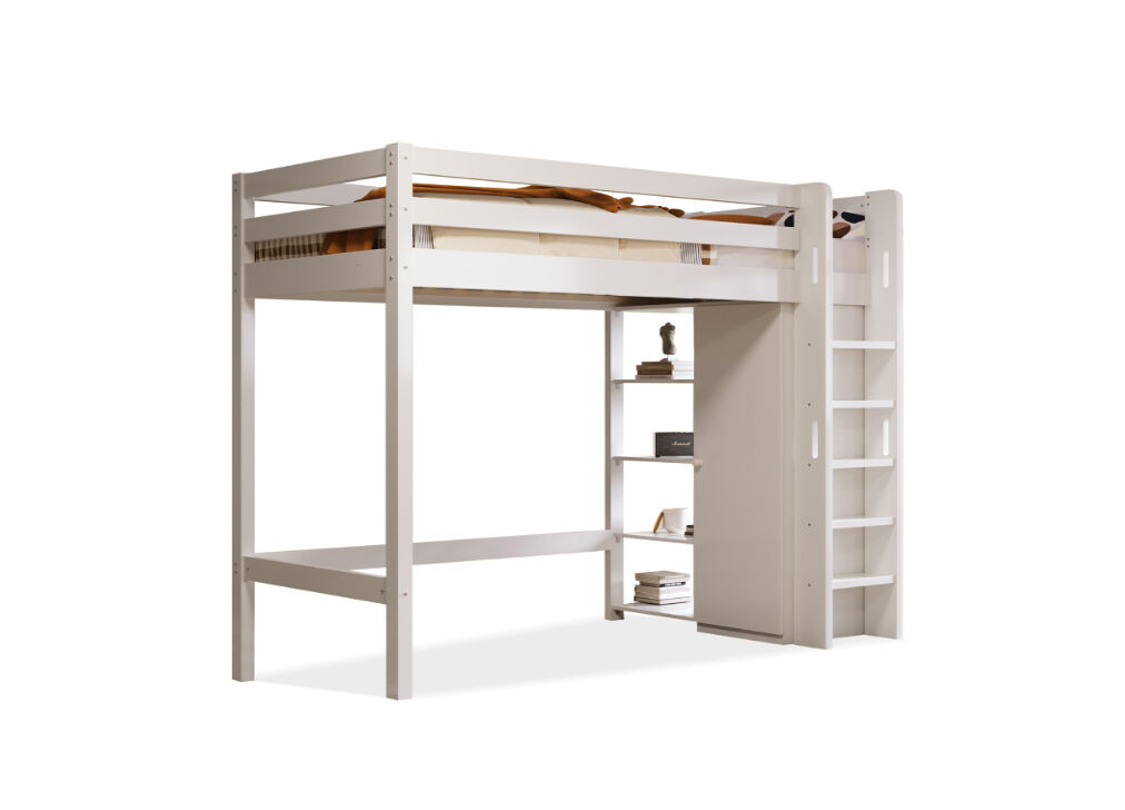 Cama de criança,cama alta de panel de partículas 90x200cm,branco