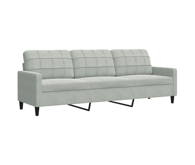 Vidaxl sofá de 3 lugares 210 cm veludo cinza-claro