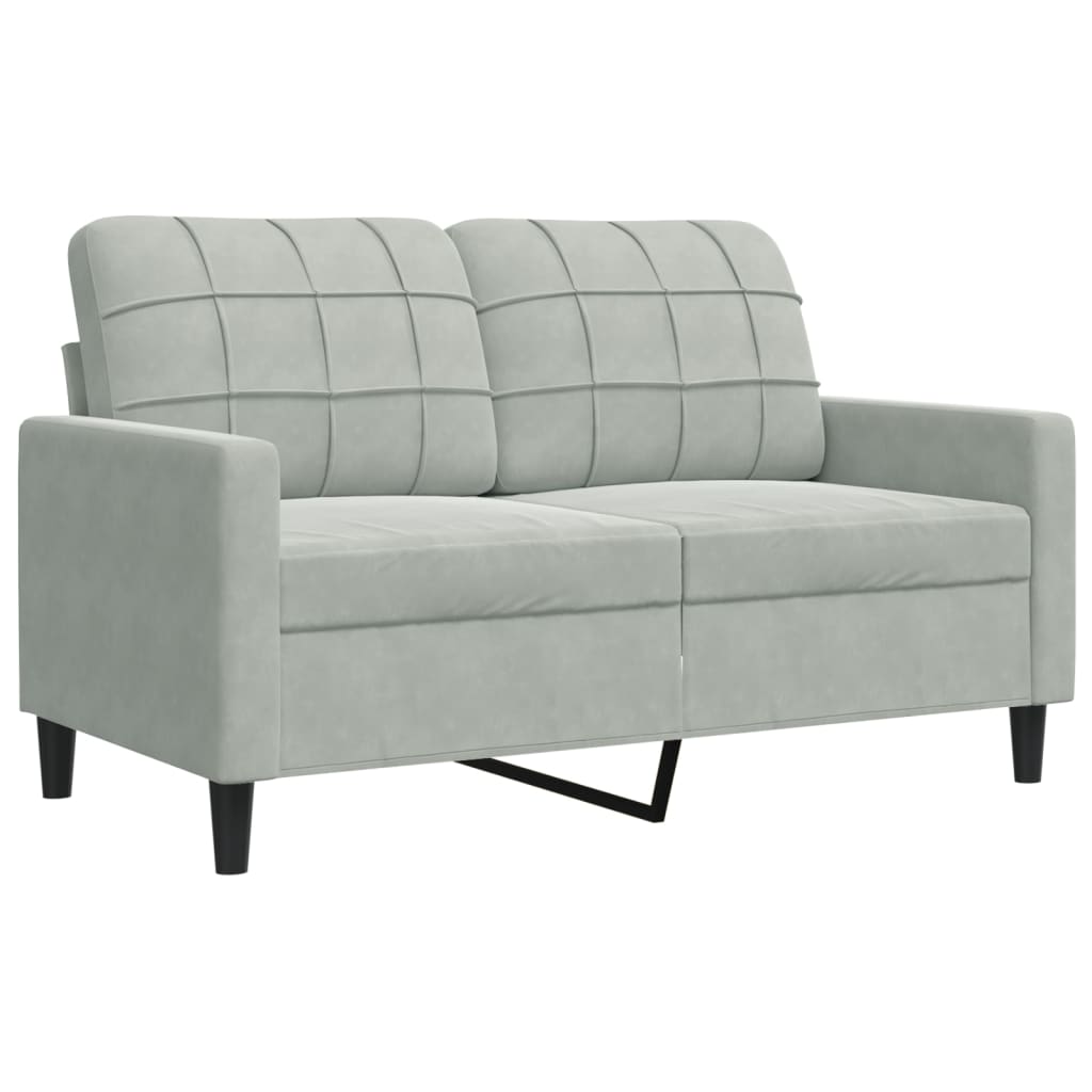 Vidaxl sofá de 2 lugares 120 cm veludo cinzento-claro