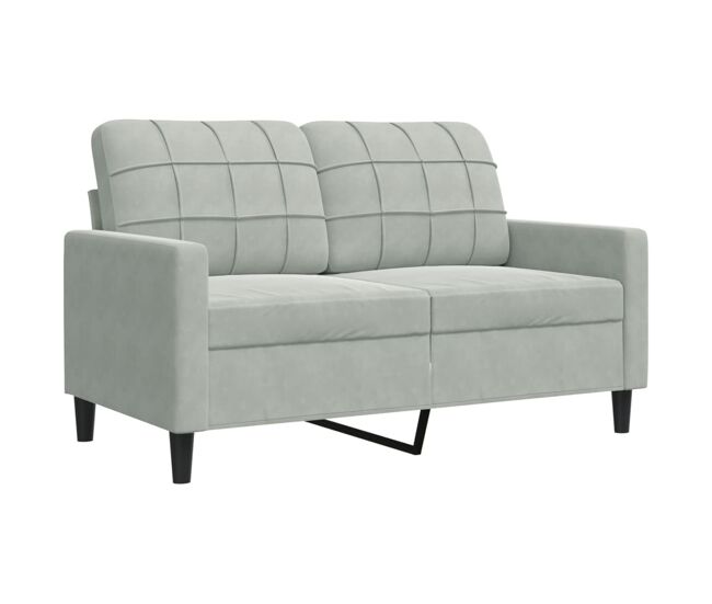 Vidaxl sofá de 2 lugares 120 cm veludo cinzento-claro