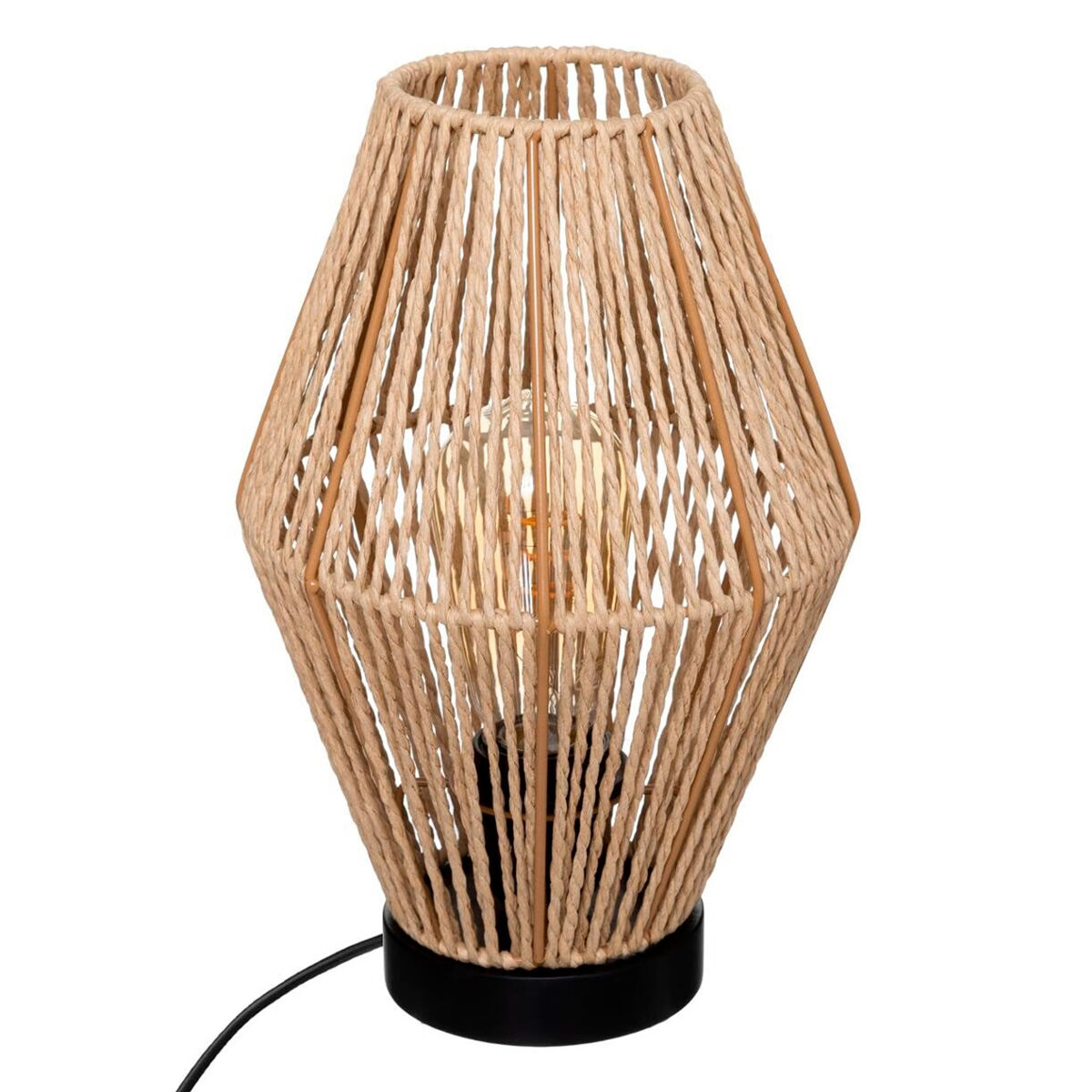 Well home - candeeiro de mesa 'aissa nature' com estrutura metálica