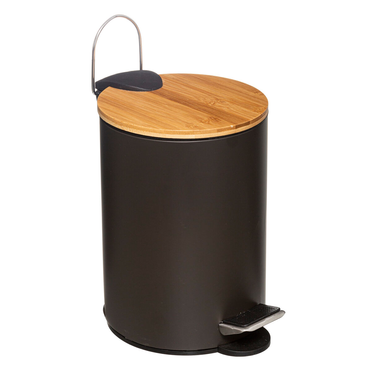 Well home - cubo de pedal com tampa moderna de bambu
