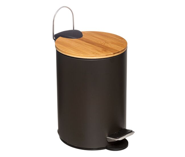 Well home - cubo de pedal com tampa moderna de bambu