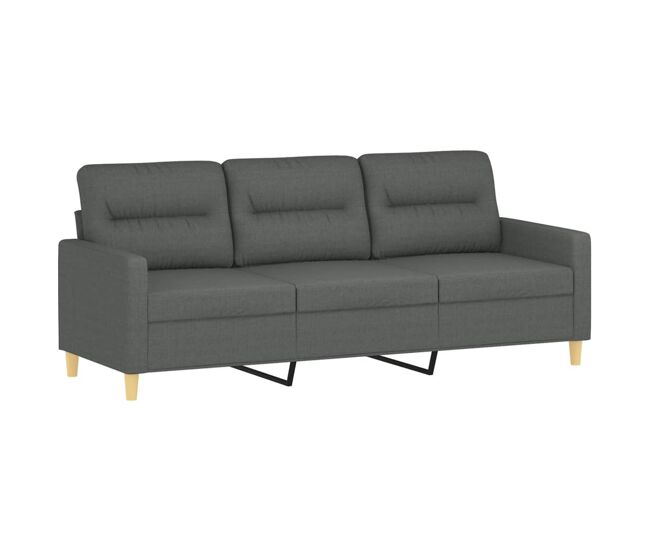 Vidaxl sofá de 3 lugares 180 cm tecido cinza-escuro