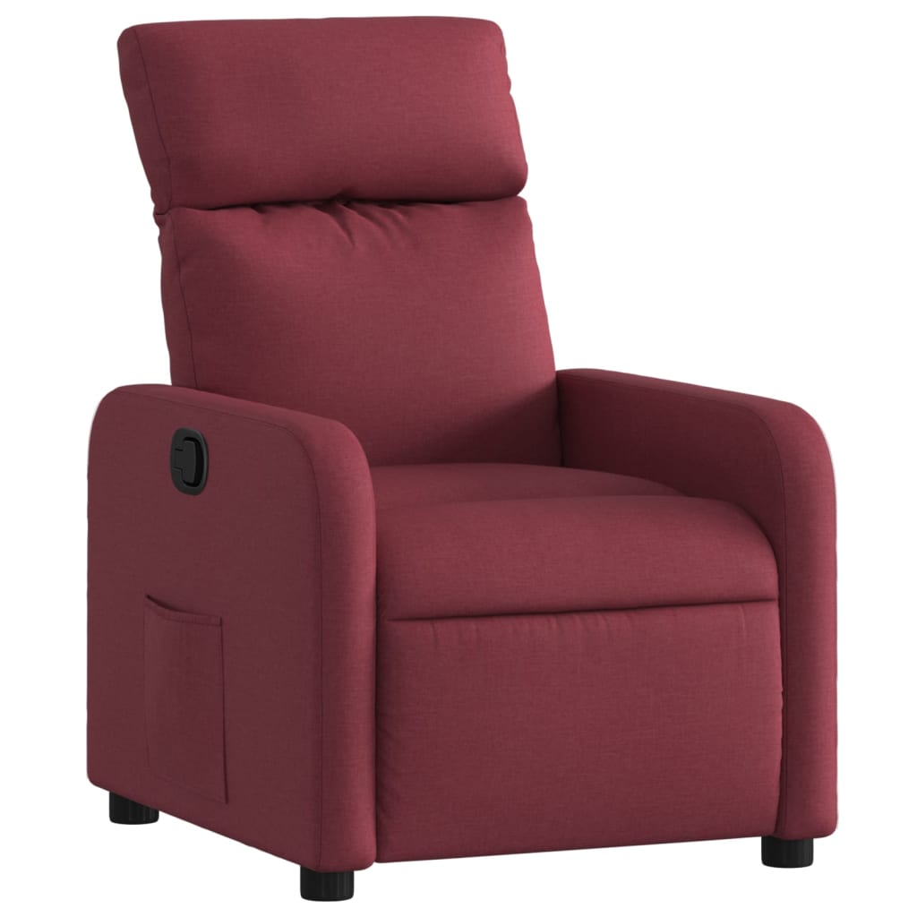 Vidaxl poltrona reclinável tecido vermelho tinto