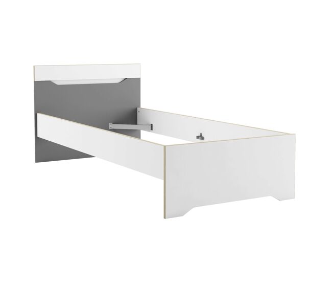 Cama jovem genius, branca e cinza, 90x190-200 cm
