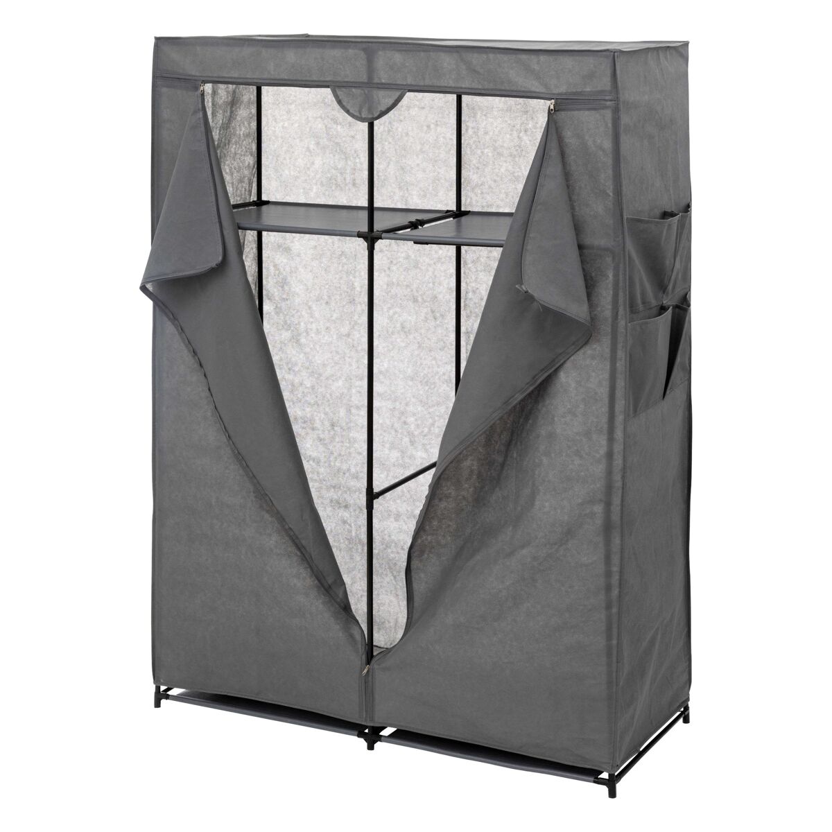 Guarda-roupa auxiliar de tecido com prateleiras e bolsos