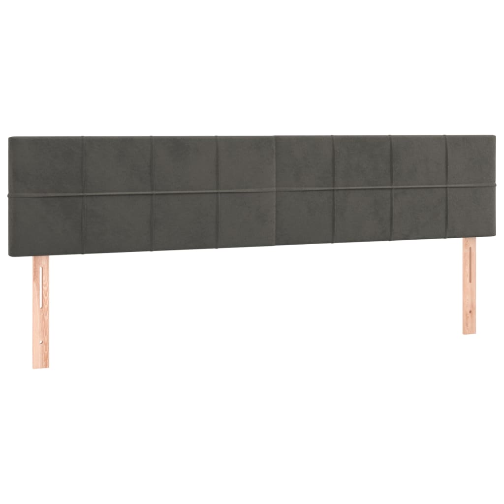 Vidaxl cabeceira de cama 2 pcs veludo 90x5x78/88 cm gris-escuro