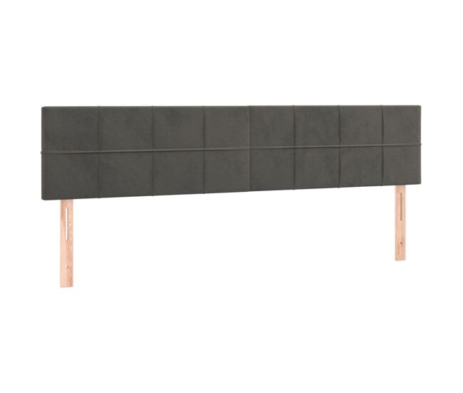 Vidaxl cabeceira de cama 2 pcs veludo 90x5x78/88 cm gris-escuro