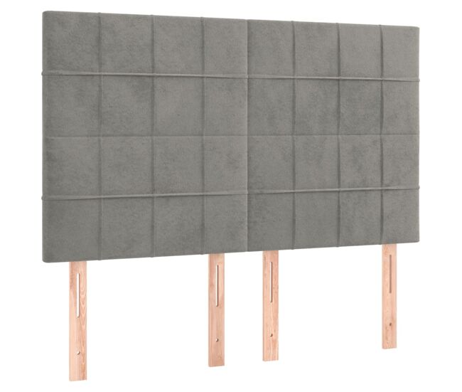 Vidaxl cabeceira cinza claro 144x5x118/128 cm veludo
