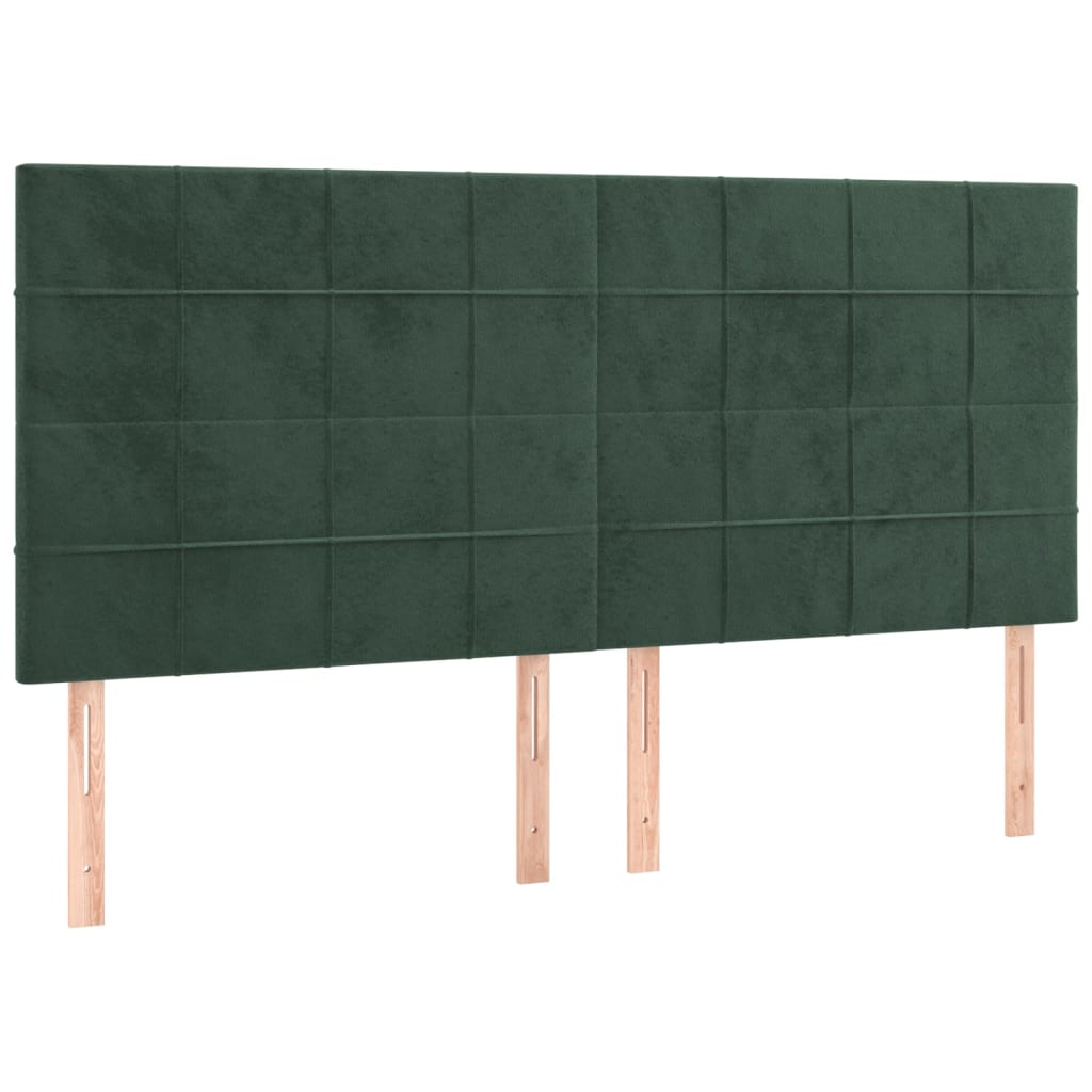Vidaxl cabeceira verde escuro 200x5x118/128 cm veludo