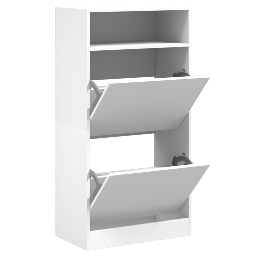 Vidaxl sapateira 60x34x116 cm derivados de madeira branco